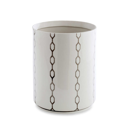 Royal Bath Chain Reaction Porcelain Waste Basket (9"H x 7.5"Dia)