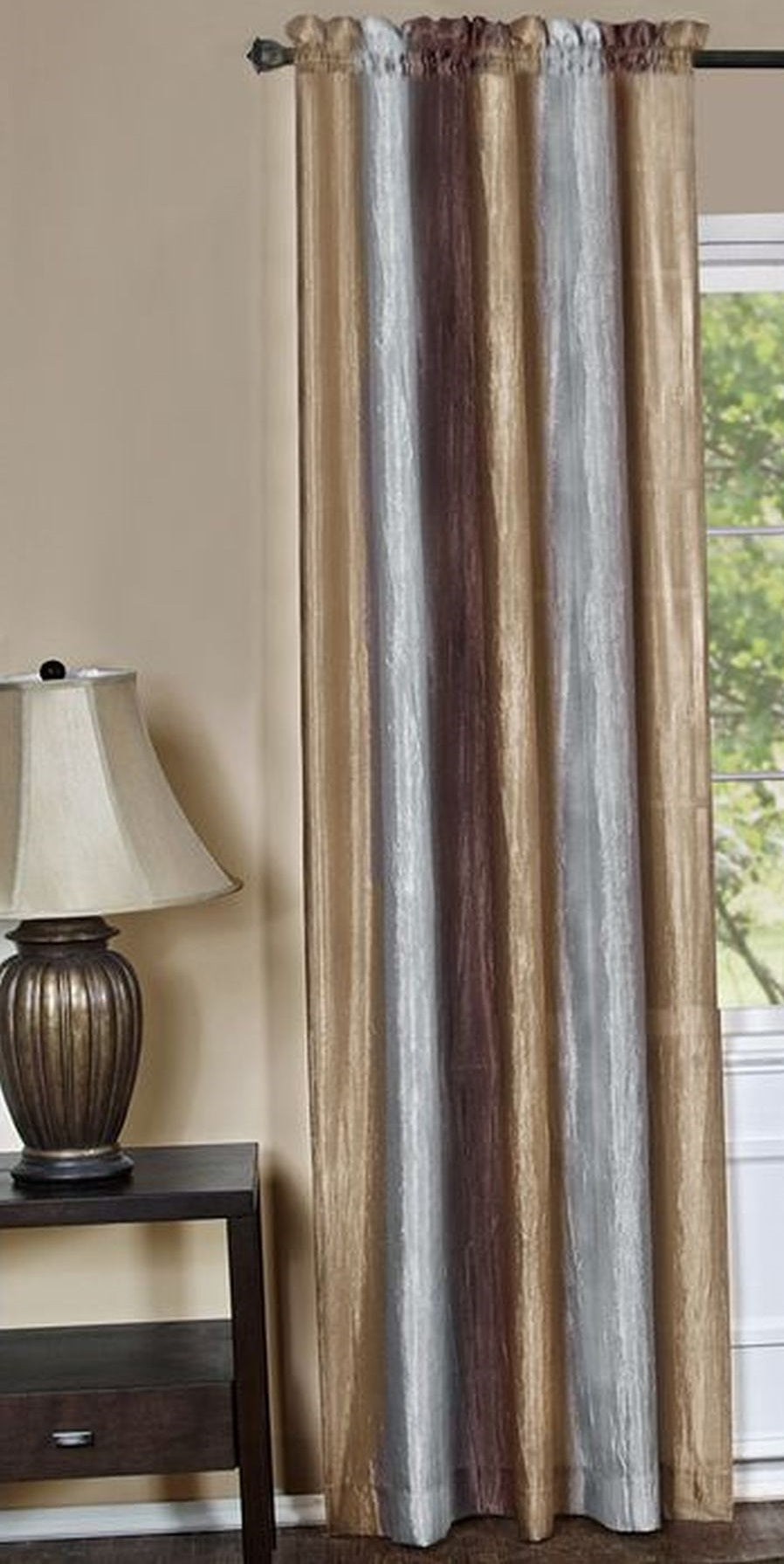 Traditional Elegance Ombre Window Curtain Panel 50x84 - Chocolate